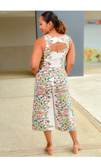 KATRIX- Floral 3/4 Jumper with Keyhole