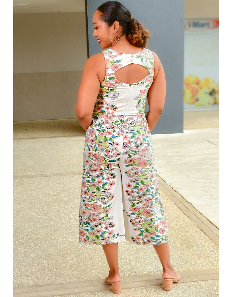 KATRIX- Floral 3/4 Jumper with Keyhole
