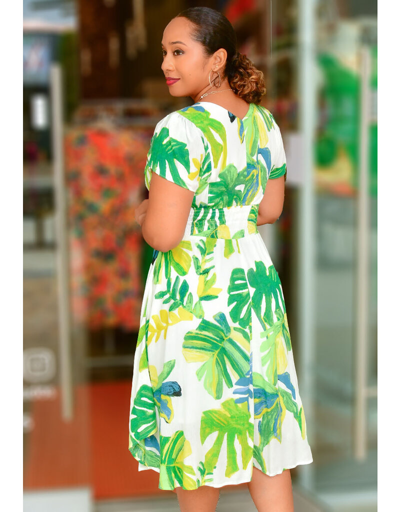 KEIS- Foral Lap Top Dress with Sleeves