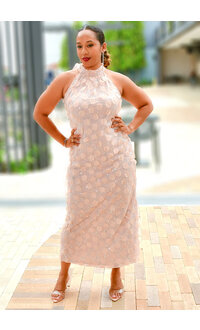 MSK MADEA- Long Dress with Flowers & Sequins