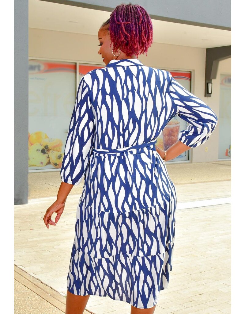 MLLE Gabrielle KASHMI- Printed Bottom Down Dress