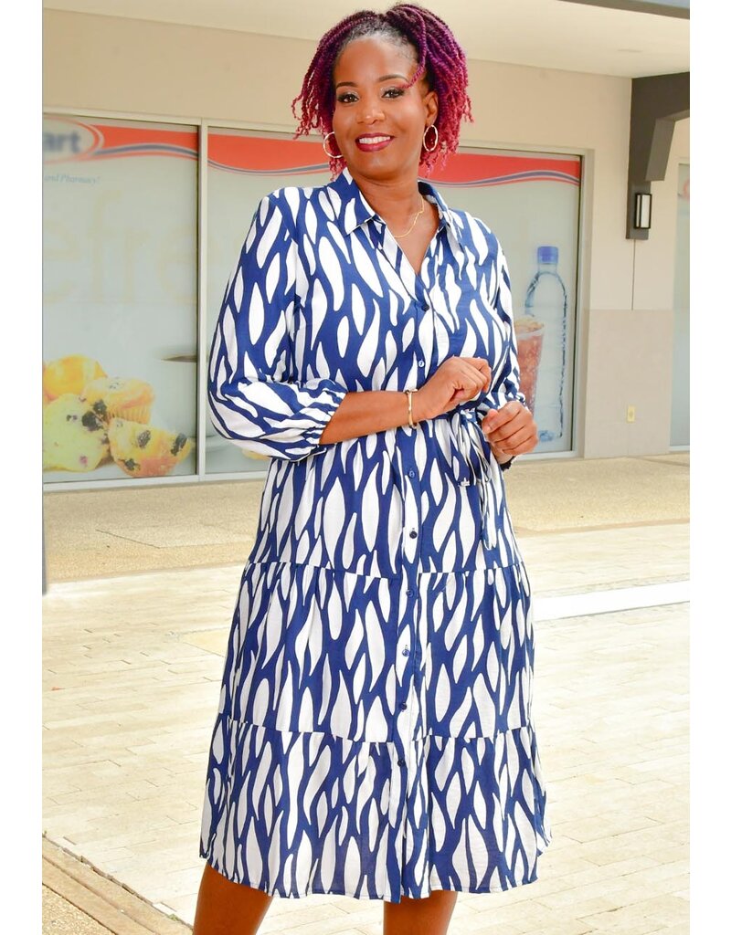 MLLE Gabrielle KASHMI- Printed Bottom Down Dress