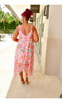 Nina Leonard FRIO- Floral Thin Strap Dress