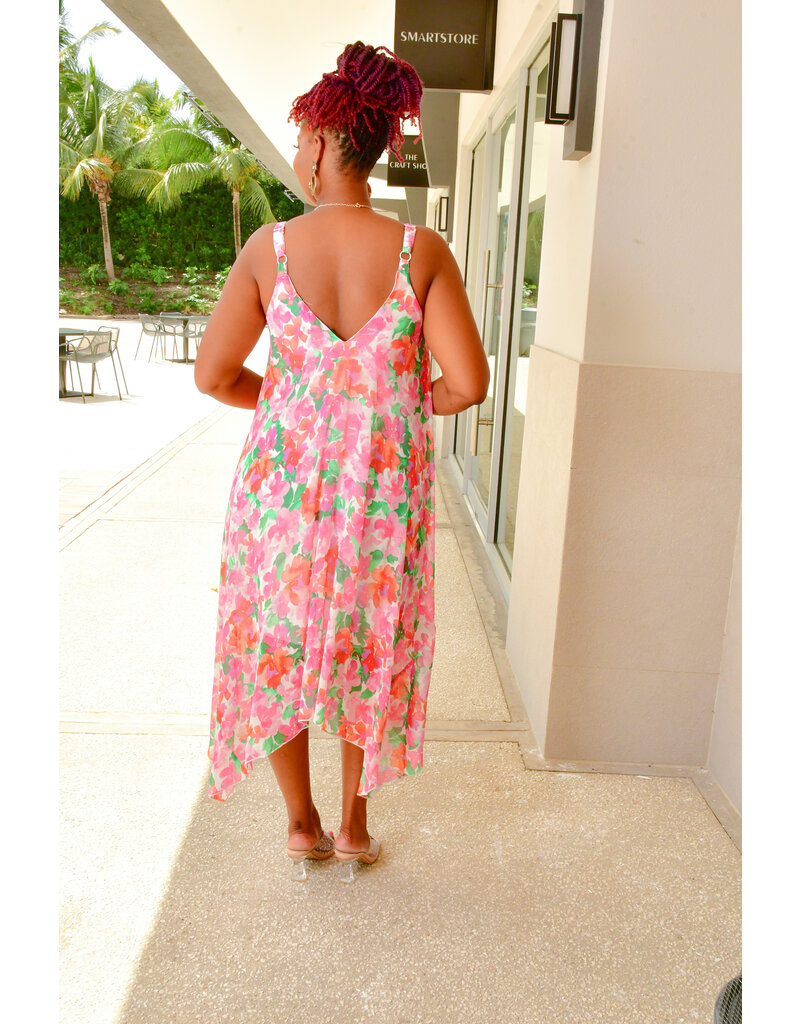 Nina Leonard FRIO- Floral Thin Strap Dress