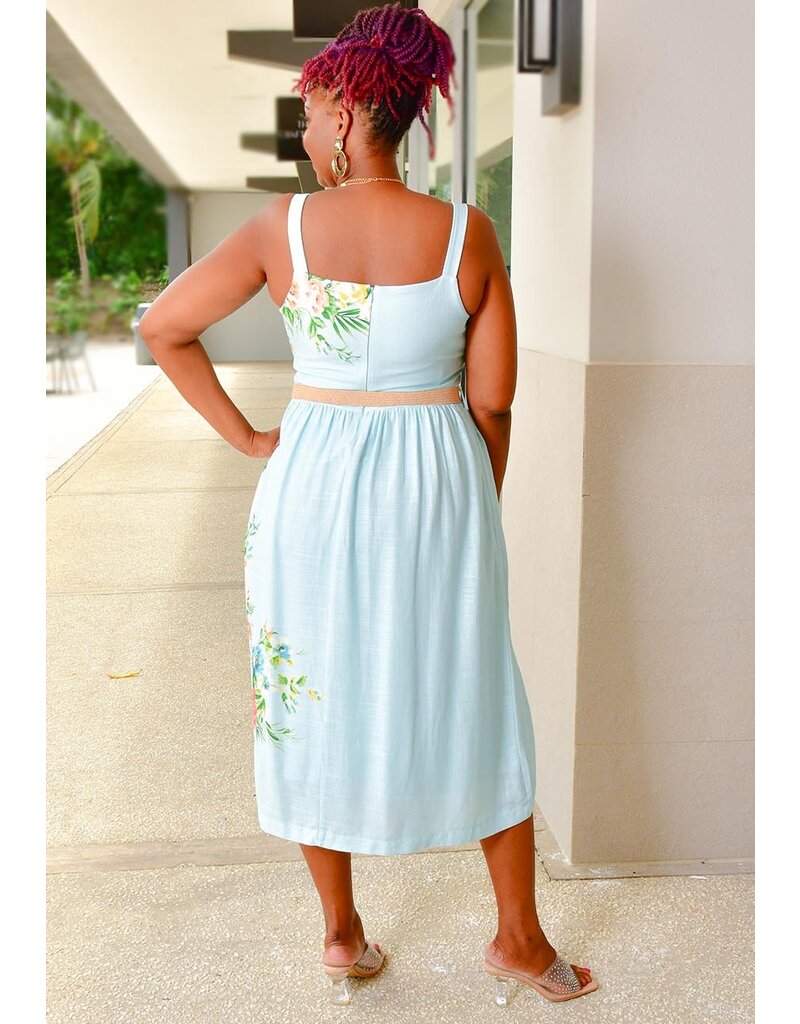 Maison Tara NIZAN- Flower Print Dress with Belt