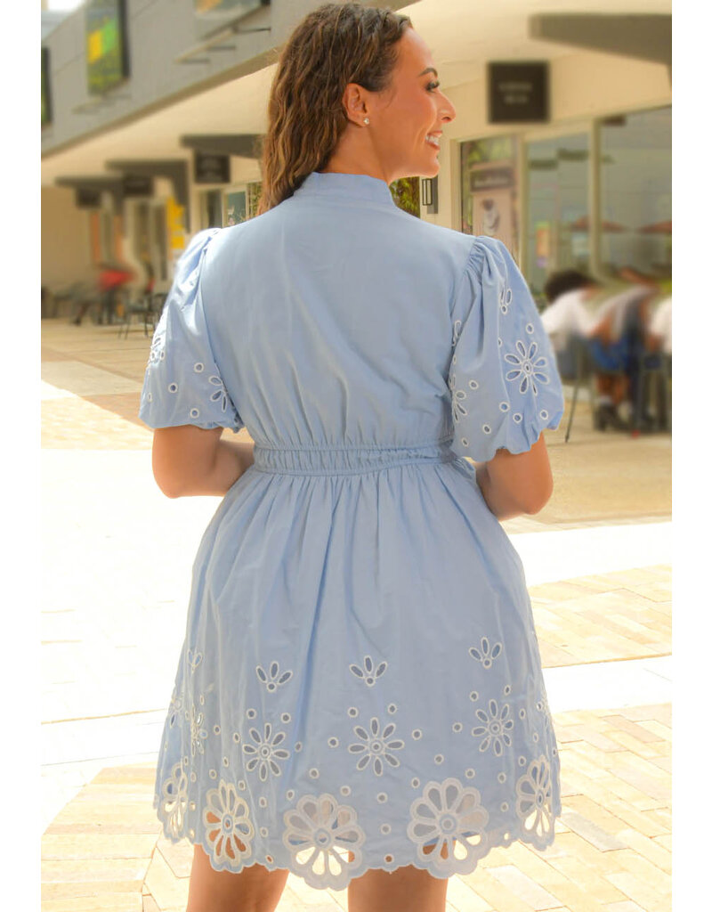 Maison Tara KEED- Split Neck Dress with Cut-Out Hem