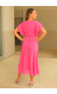 Maison Tara FIERAN- Solid Double Frill Sleeve Dress