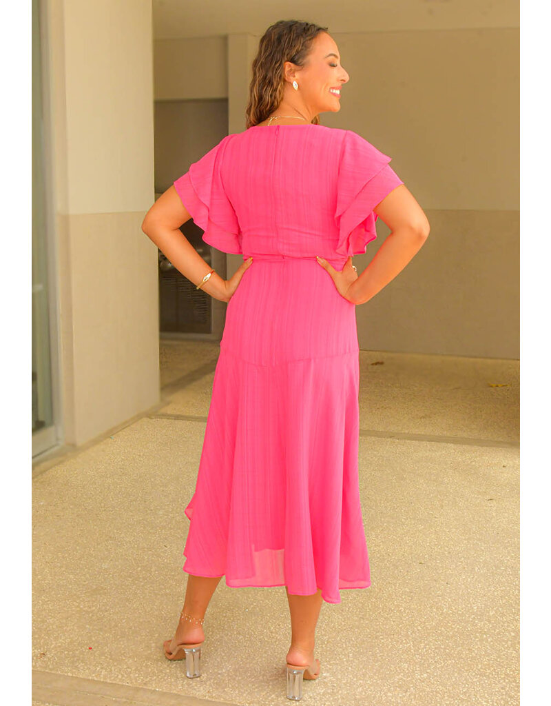 Maison Tara FIERAN- Solid Double Frill Sleeve Dress