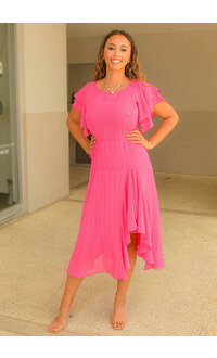 Maison Tara FIERAN- Solid Double Frill Sleeve Dress
