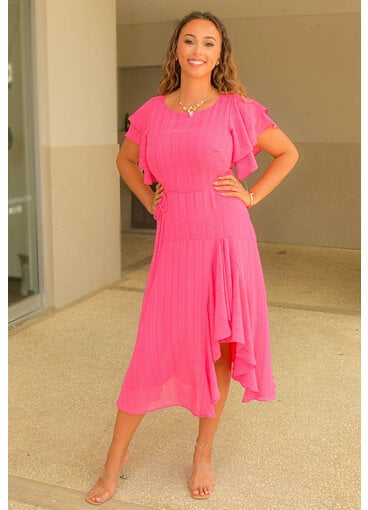 Maison Tara FIERAN- Solid Double Frill Sleeve Dress