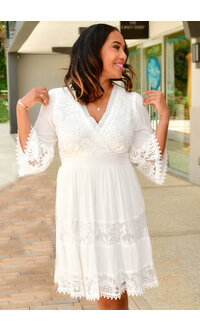 Signature GITEMS- Long Sleeve Dress with Crochet Sleeves