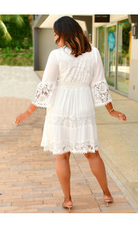 Signature GITEMS- Long Sleeve Dress with Crochet Sleeves