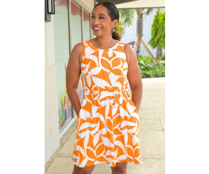 LAREY- Printed Flare Dress with Band - Harmonygirl.com