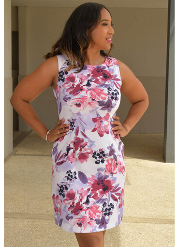 PENNY- Floral Print Broad Strap Dress
