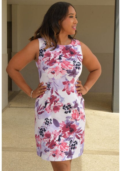PENNY- Floral Print Broad Strap Dress