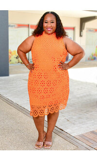 Signature CHEN- Plus Size Dress with Cut Outs