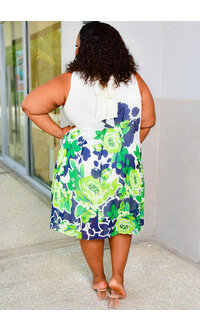 Signature FLAVIA- Plus Size Mock Neck Overlay Dress