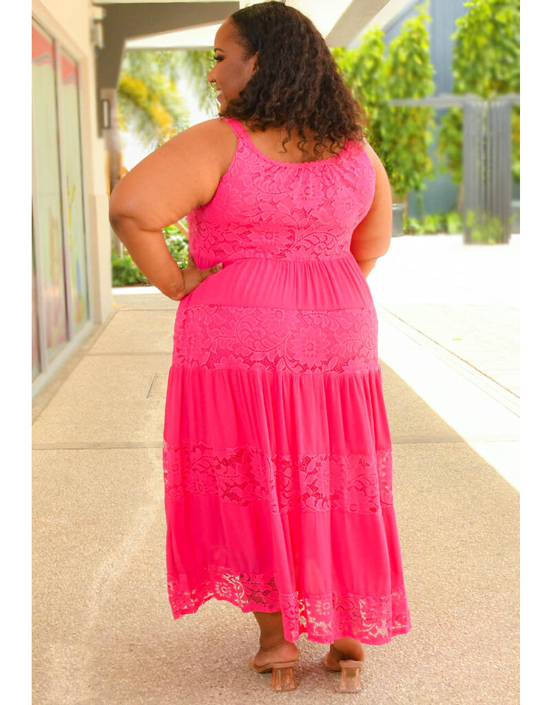 Signature GELINA- Long Plus Size Patch Lace Dress