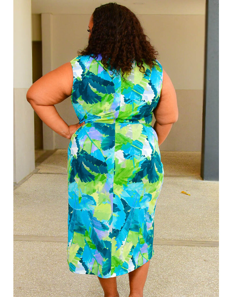 IMEA- Plus Size Printed Armhole Dress