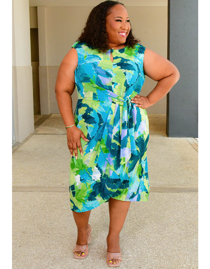 IMEA- Plus Size Printed Armhole Dress