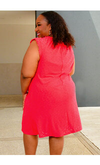 IRAH- Plus Size Dress with Frill Neck & Arms