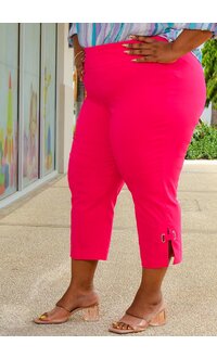 ZAC & RACHEL ZIX- Plus Size Capri Pull On Pants with Split