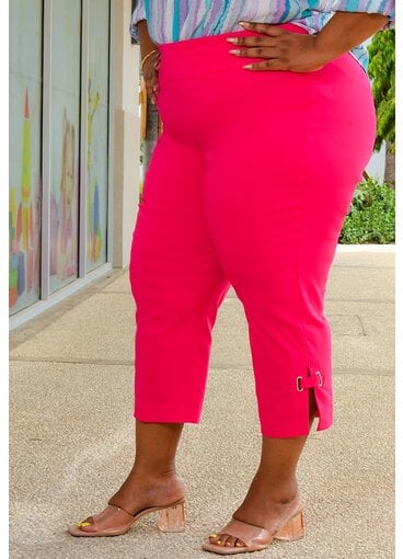 ZAC & RACHEL ZIX- Plus Size Capri Pull On Pants with Split