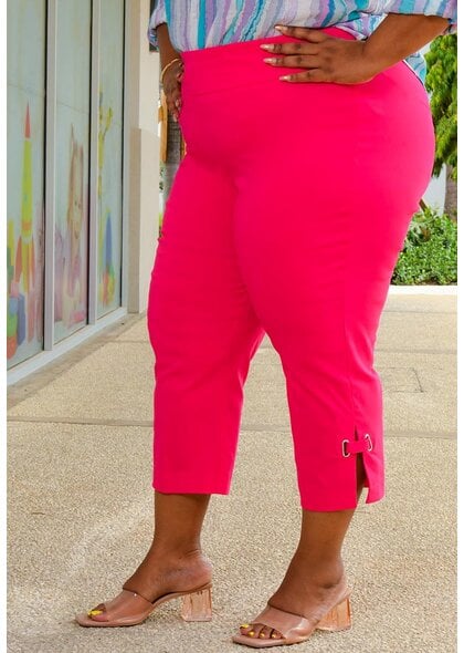 ZAC & RACHEL ZIX- Plus Size Capri Pull On Pants with Split