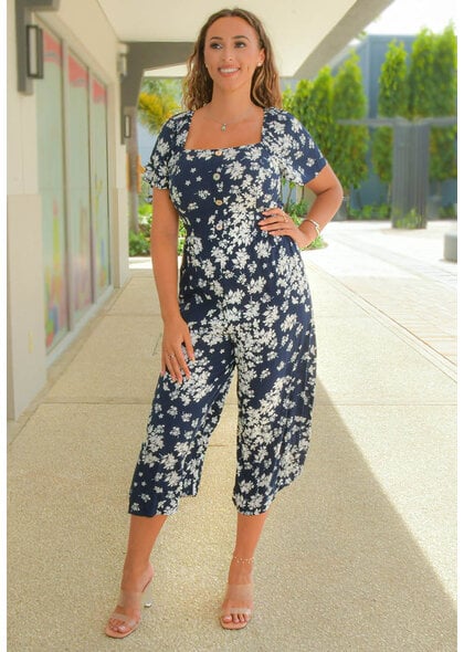 IVOREE- Floral 3/4 Jumper with Frill Sleeves