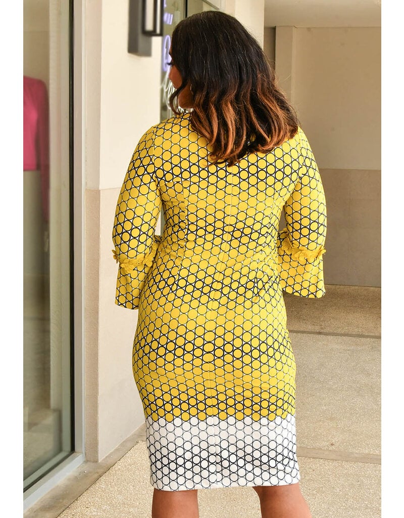 Jessica Rose RIONN- Round Neck 3/4 Sleeve Dress