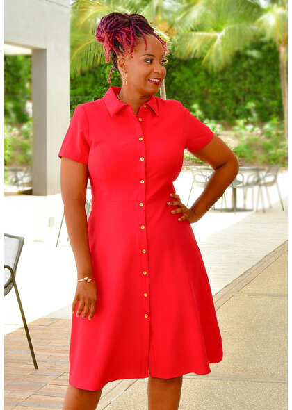 Shelby & Palmer RORAH- Button Down Dress with Collar
