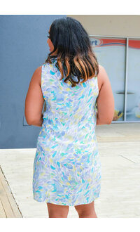 ZAC & RACHEL KLAVIO- Sleeveless Floral Dress with Collar & Zip