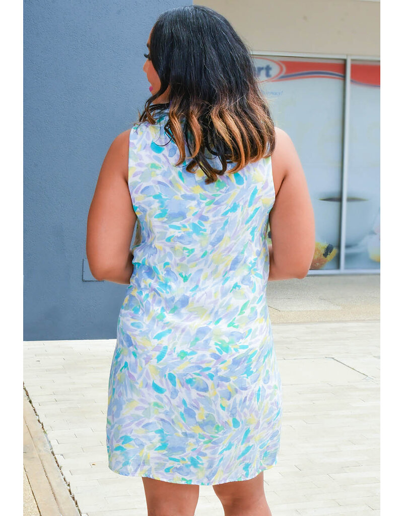 ZAC & RACHEL KLAVIO- Sleeveless Floral Dress with Collar & Zip
