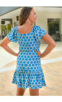 Signature KIEO- Off Shoulder Frill Hem Dress