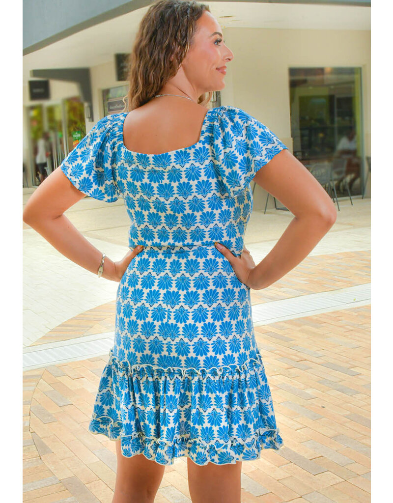 Signature KIEO- Off Shoulder Frill Hem Dress