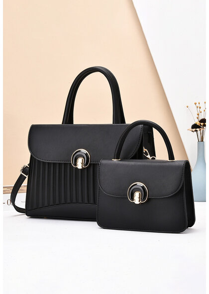 GETS Pleated Look 2 Piece Bag Set with Flap