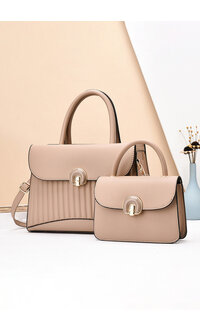 GETS Pleated Look 2 Piece Bag Set with Flap