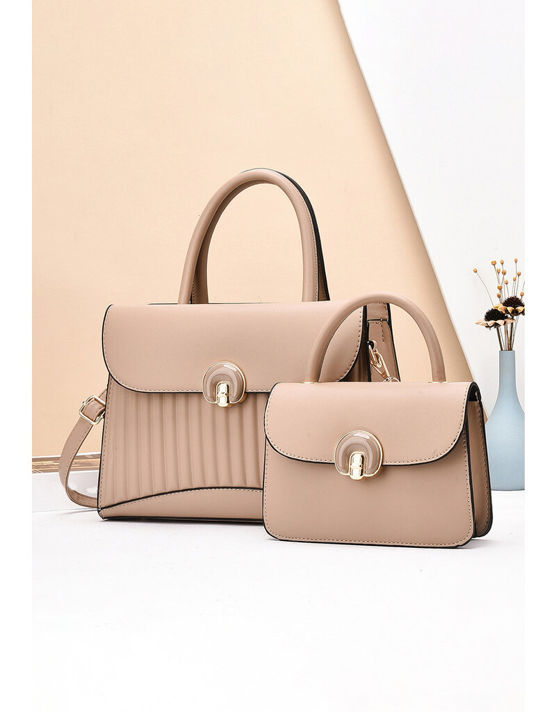 GETS Pleated Look 2 Piece Bag Set with Flap