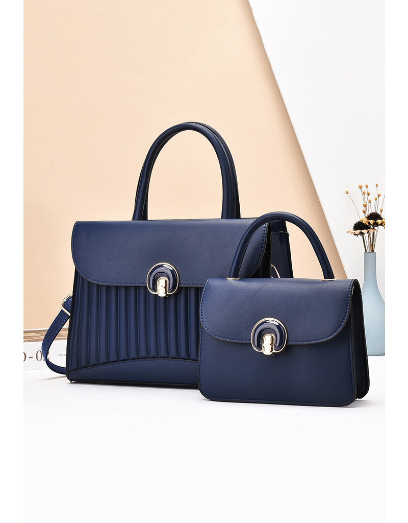 GETS Pleated Look 2 Piece Bag Set with Flap