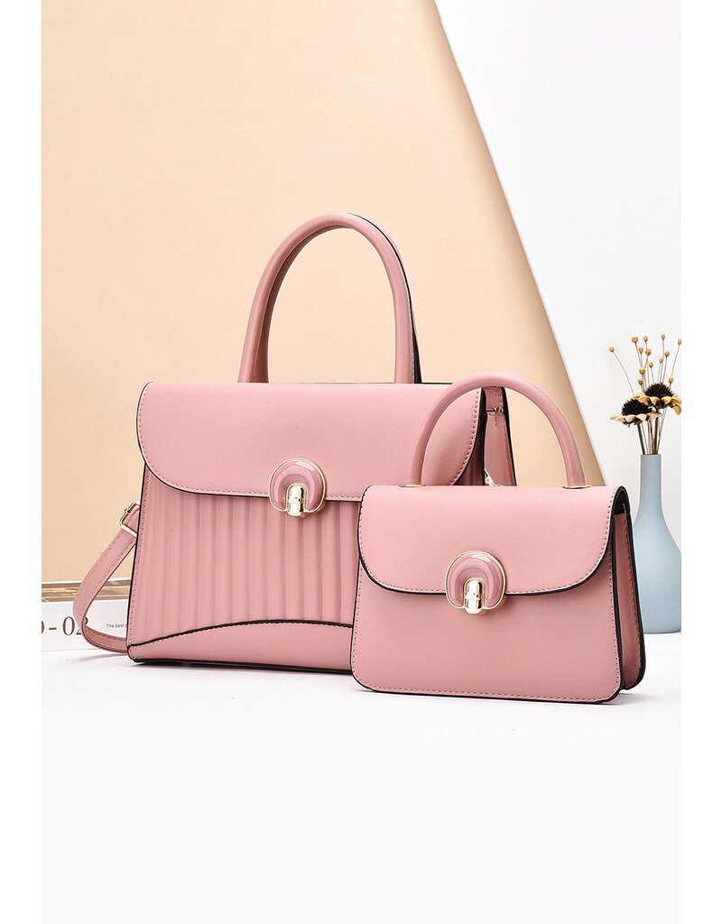 GETS Pleated Look 2 Piece Bag Set with Flap