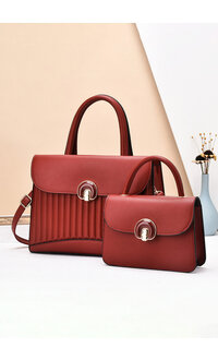 GETS Pleated Look 2 Piece Bag Set with Flap