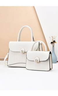 GETS Pleated Look 2 Piece Bag Set with Flap