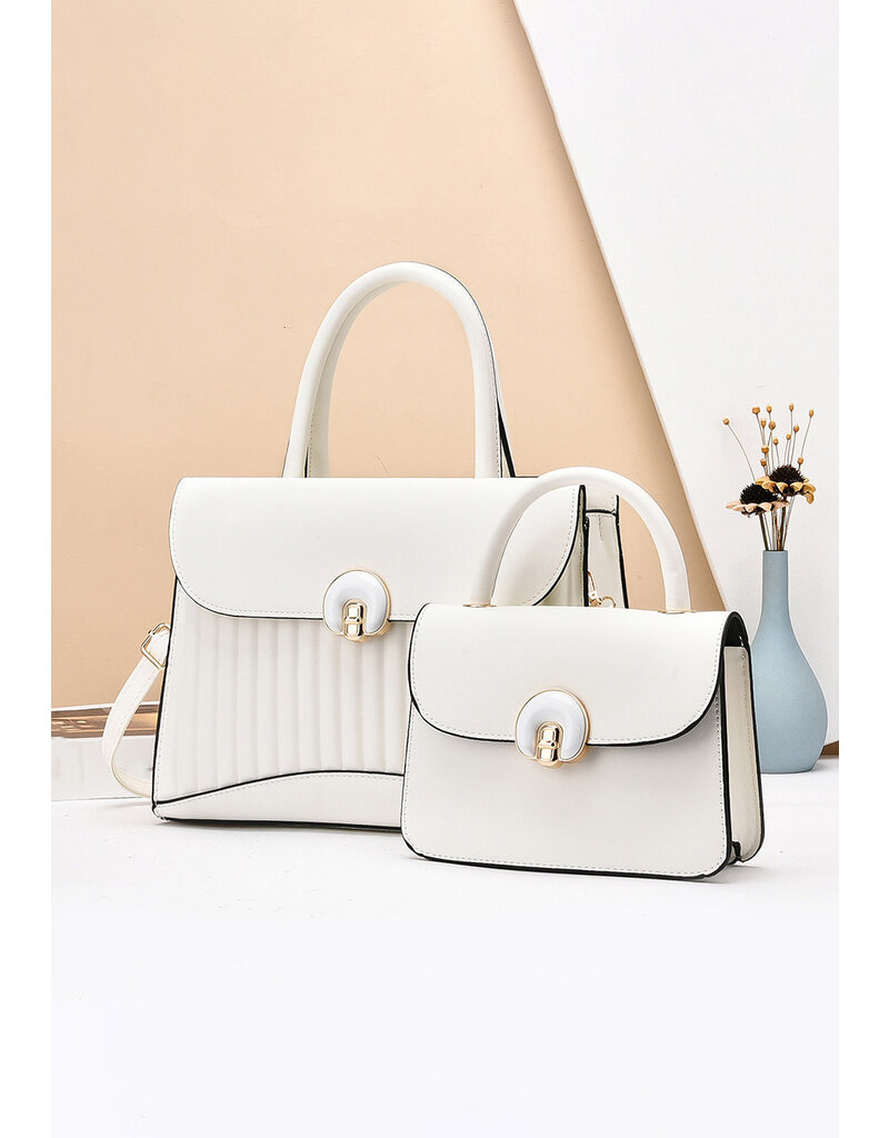GETS Pleated Look 2 Piece Bag Set with Flap