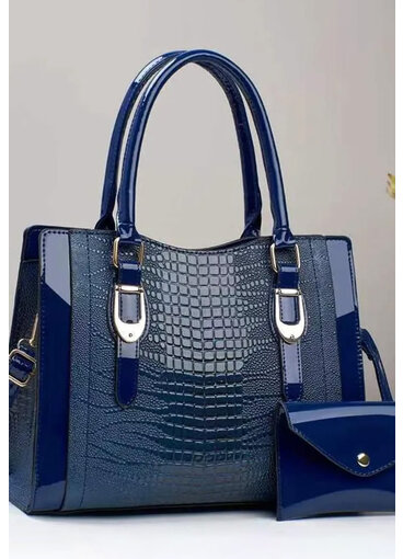 ADORE Croc Skin Patent Leather 2 Piece Bag Set