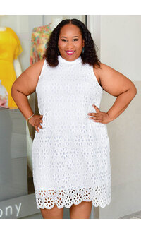 Signature CHEN- Plus Size Dress with Cut Outs