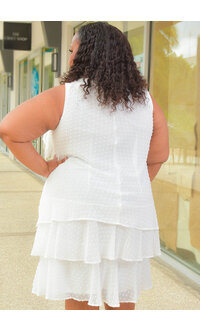 Signature FENIX- Plus Size Layered Hem Cowl Neck Dress