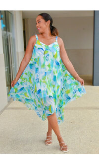 Nina Leonard FRIO- Floral Thin Strap Dress