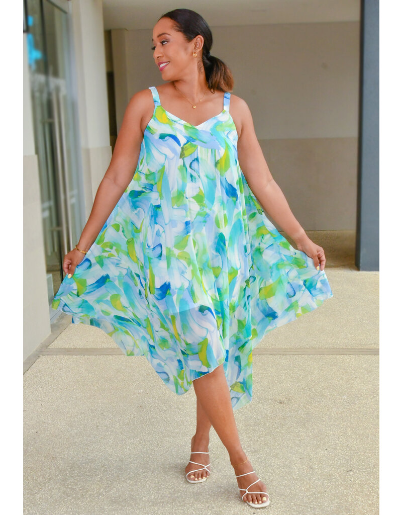 Nina Leonard FRIO- Floral Thin Strap Dress