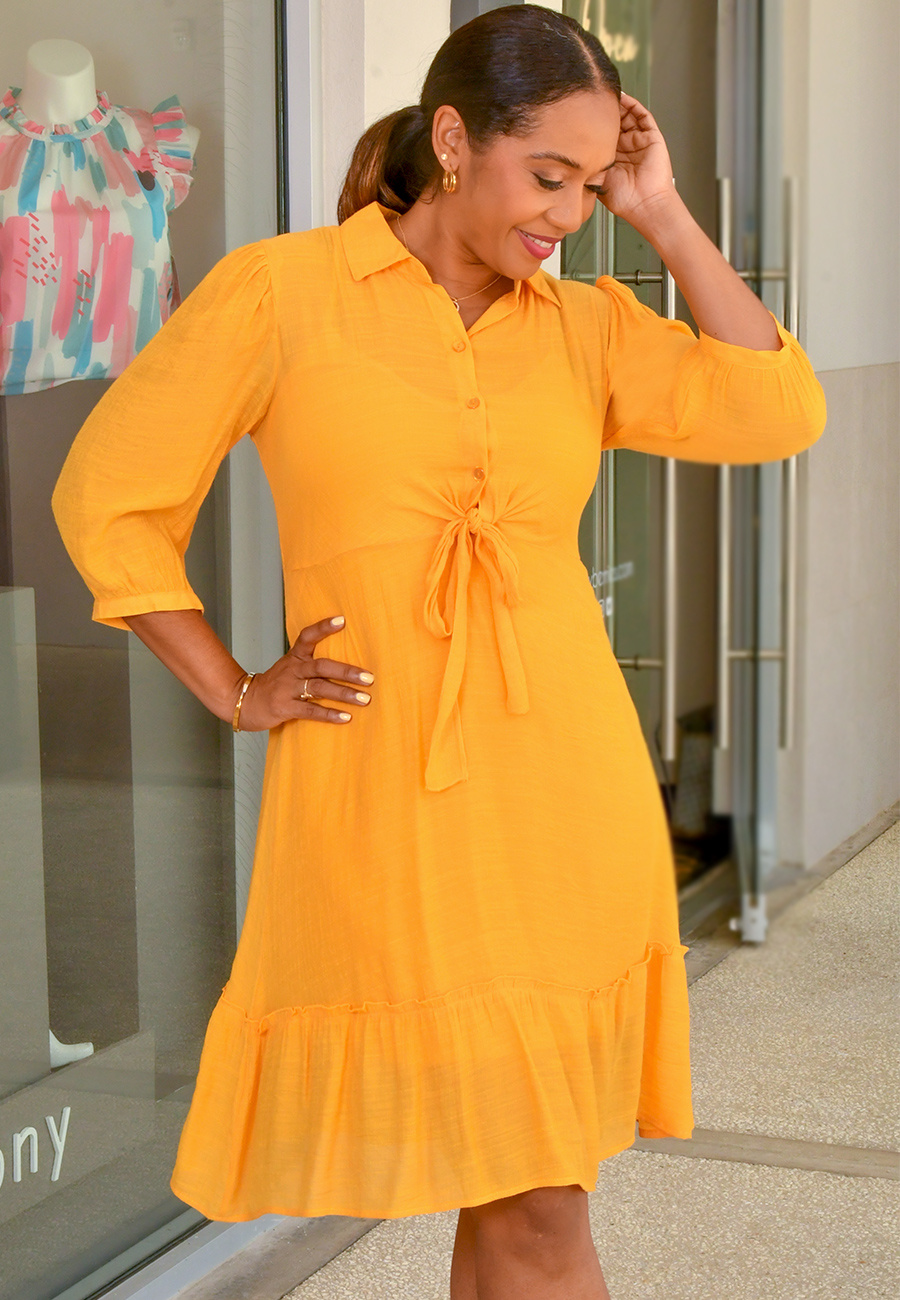 Mlle Gabrielle Solid Elbow Sleeve Dress main image 1