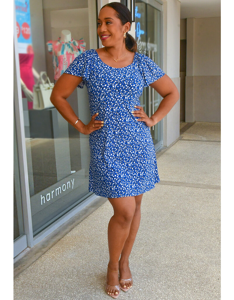 Signature IKIE- Puff Print Off Shoulder Dress